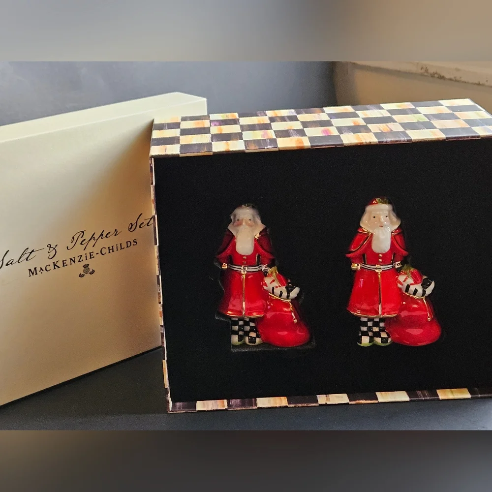 Mackenzie Childs Santa Salt and Pepper Shakers - Picture 9 of 9